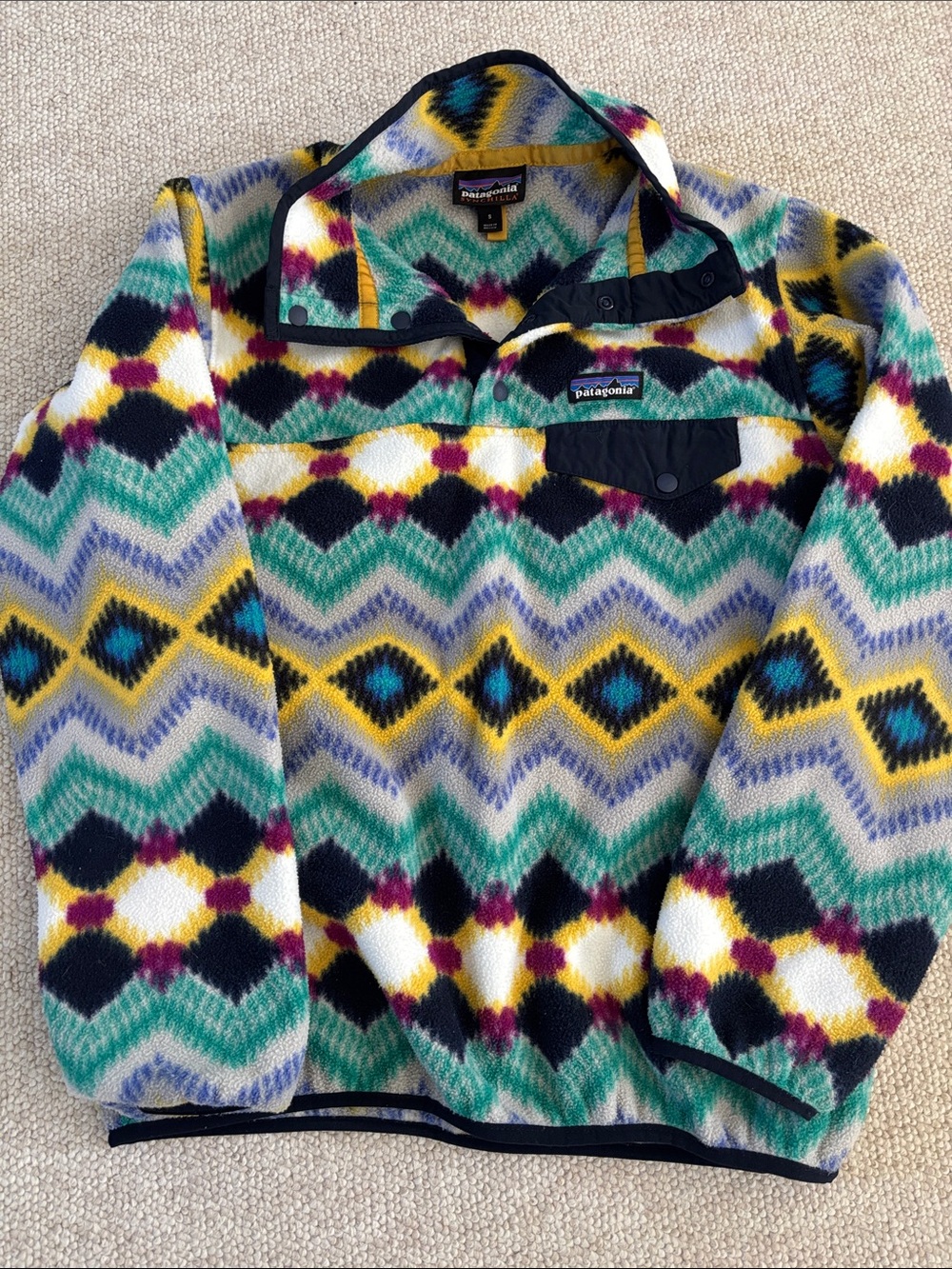 Patagonia Men's Multicolor Patterned Fleece Pullover Sweater